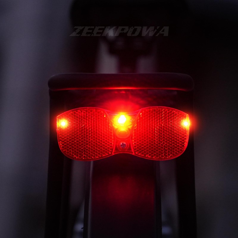 Zeekpowa Rear Light Bicycle with StVZO Approval Red Reflector for