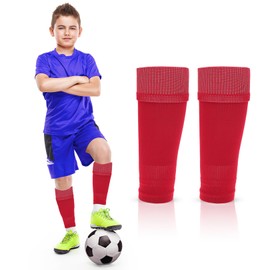 Kids Sock Sleeves Football - Anti Slip Leg Sleeve Socks Junior - Calf Compression | Fits Over Calf Shin Pads | Soft, Durable, Breathable, Quick Dry | Indoor & Outdoor Sports, PE, Everyday | One Size