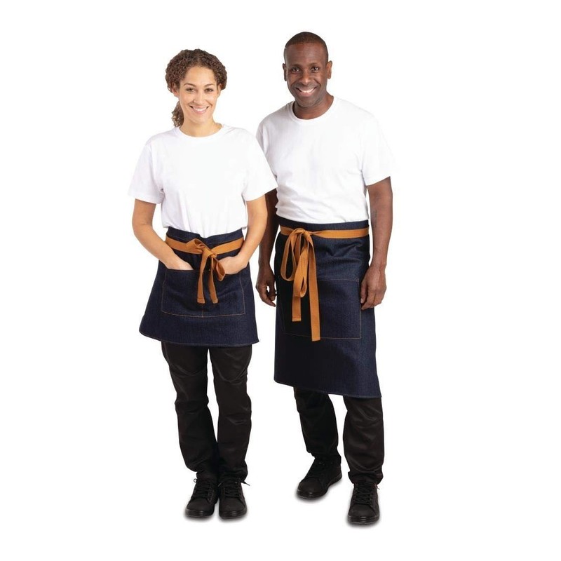 Whites Chefs Clothing BB465 Polycotton Southside Bistro Apron, 430mm x