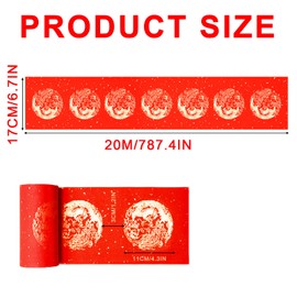 Gukasxi 1 Roll Red Xuan Paper 2000x17x0.1cm Chinese Spring Festival Scrolls Blank Couplets Chunlian Paper Red Chinese New Year Calligraphy Rice Paper （Dragon and Pheonix Pattern）