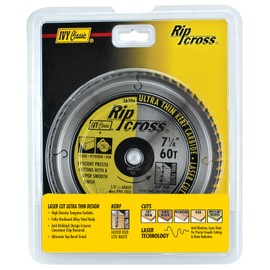 IVY Classic 36206 Ripcross 7-1/4" 60 Tooth Ultra Thin Kerf Carbide Circular Saw Blade with 5/8" Diamond Arbor, 1/Card