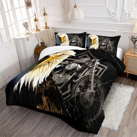 ZZXHG Queen Comforter Set, 3D Eagle Comforter for Queen Size Bed, Soft Warm Bedding Set 3 Pieces for All Seasons, 1 Comforter (90"" x90) and 2 Pillow Shams (20"x30")