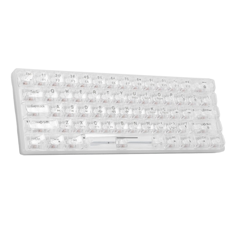 Mechanical Keyboard Bluetooth 2.4G Wireless Wired Hot Swappable White Switch