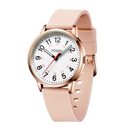 DIZIZID Nurse Watch for Medical Professionals and Students, Military Time Waterproof Luminous Easy Read Dial, 24 Hour with Second Hand, Colorful Silicone Band, Wrist Watches for Women, Men, Doctors