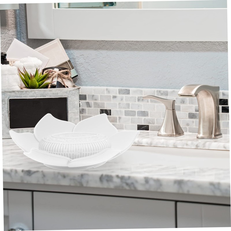 LABRIMP 2pcs Flower Soap Holder Self-draining Flower Shaped Soap Dish