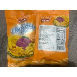 Wow Banh Mi Mixed Fruit Chips Trai Cay Say- Jackfruit, mango, banana, potatoes- Wow Banh Mi