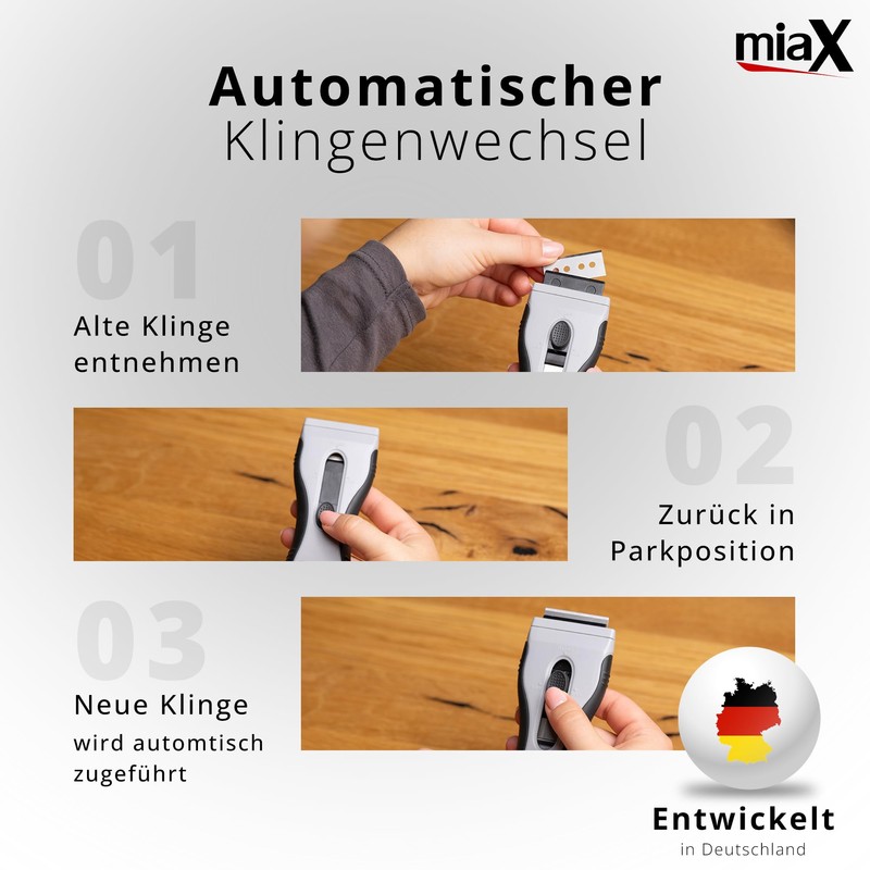 miaX Premium Ceramic Hob Scraper 2.0 - Innovative Automatic Blade