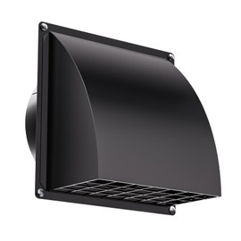 HG Power Ventilation Grille 100 mm, Weather Protection Grille DN 100 mm, Ventilation Grille, Integrated Backflow Flap, Wall Connection Exhaust Air, for Tumble Dryers, Kitchens, Diameter 10 cm (15.5 x