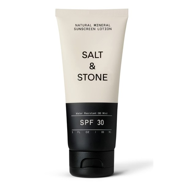 SALT & STONE SPF 30 Natural Mineral Sunscreen Lotion with Zinc Oxide. Broad Spectrum Sun Protection that Sinks in Effortlessly and is Water Resistant. Reef Safe & Cruelty Free (3 fl oz)