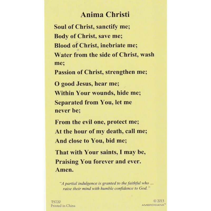 +Holy Card~"Anima Christi" *Prayer on Back (#10)--{S3}-
