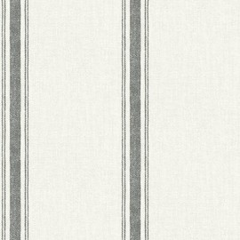 Chesapeake 3115-12461 Linette Fabric Stripe Wallpaper, Black