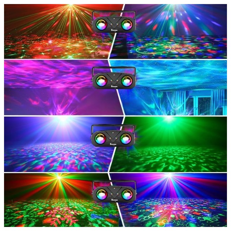 Moonwave Multi Colour 6-in-1 Party Light LED Disco Ball, Multi-Laser
