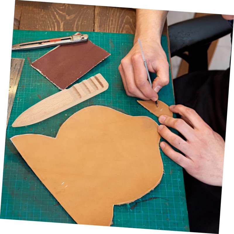 Ciieeo 2sets Leather Edge Burnisher Tool Beech Craft Polisher for