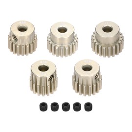 Rebower 5Pcs 48P Pinion Gear Set 16T 17T 18T 19T 20T for 3.175 mm Shaft Aluminium Alloy Pinion Gear with Screws for RC Motor