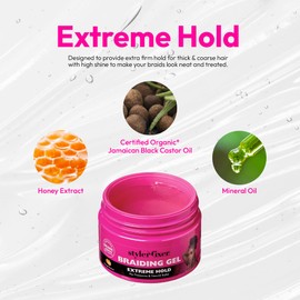 Red by Kiss Braiding Gel Extreme Hold Styler Fixer for Box Braids & Cornrows, Hydrating, Conditioning, Long-Lasting Frizz Control, 4C Moisturizing, Nourishing High Shine (1 fl. oz.)