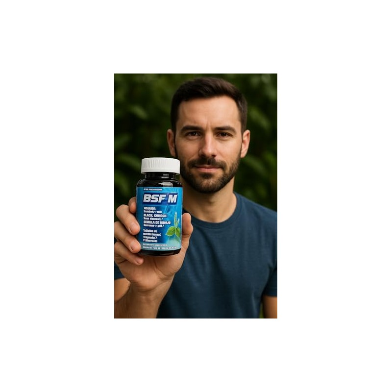 BSF-M Suplemento Alimenticio Masculino con Granada, Black Cohosh y Semilla