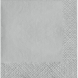 Creative Converting Touch of Color 2-Ply 50 Count Paper Lunch Napkins, Shimmering Silver