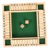Shut The Box Dice Game 1-4 Players,Classic 4 Sided Wooden