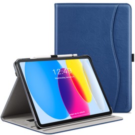 ZtotopCases for iPad (A16) 11th Generation Case 11 inch (2025), iPad 10th Generation Case 10.9 Inch 2022, Premium PU Leather Business Folio Stand Cover with Slot, Auto Wake/Sleep, Multi 4 Angles, Blue