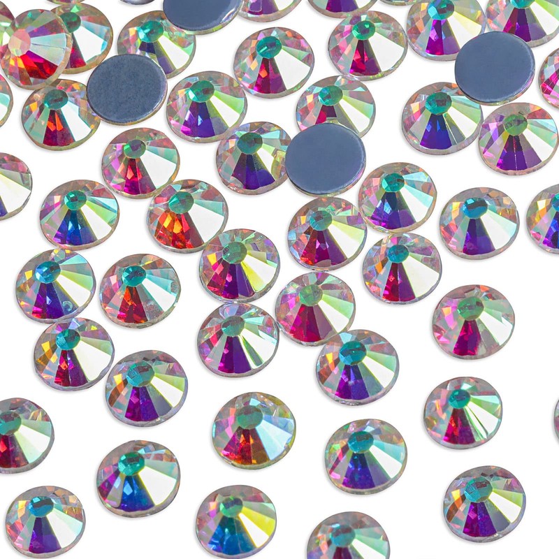 BEADSLAND - Vidriantes termoadhesivos de cristal con parte trasera plana,