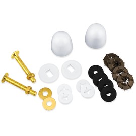 Toilet Floor Bolts and Caps Kit, Universal Toilet Flange Repair Kit Solid Brass Toilet Fixing Bolts and Nuts Set American Standard Toilet Parts Including Toilet Bolt Caps Closet Bolts and Washers