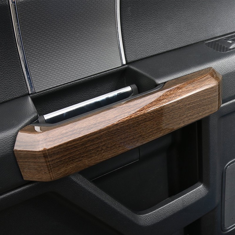 Voodonala Wood Grain Inner Door Handle Covers Trim for Ford