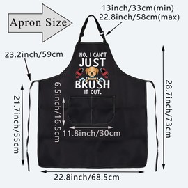 PLITI Dog Groomer Apron For Women Pet Hairdresser Gift Dog Grooming Gift No I Can't Just Brush It Out Dog Stylist Gift (Brush it out APU)