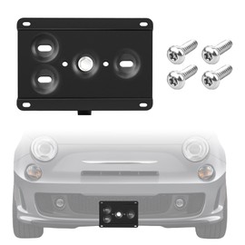 No Drill Front License Plate Mount Compatible with Fiat 500 Turbo 2012-2015, Anti-Theft Front Bumper License Plate Bracket Holder Frame Car Accessories
