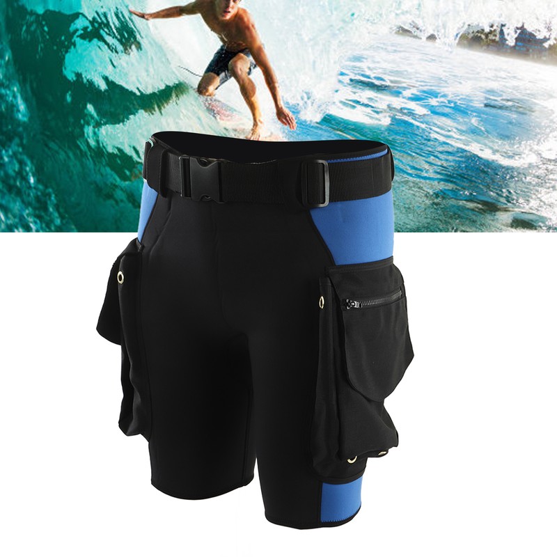 Swimming Snorkeling Diving Shorts with Pockets Stainless Steel Air Drain