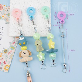 KINCHYGO, 11 Pack Beadable Cup Charm With Blank Bar Compatible for Standard Straws Tumbler Jewelry Making 11 Color