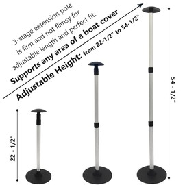 Boat Cover Support Poles 3-Stage Height Adjustable from 23" to 57" - Telescoping Aluminum Boat Pole Accessories, 2 Pcs