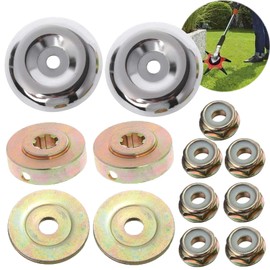 OSUTER 8 Pieces Lawn Mower Replacement Parts Universal Metal Brush Cutter Accessories Gear Strimmer Parts with 5 Pieces Mounting Nut
