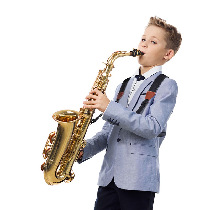 Saxophone Strap Sax Shoulder Strap Adjustable Padded Leather Strap for