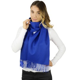 CANDOR AND CLASS Women's 100% Pure Cashmere Scarf, Solids, Plaids, Soft Cashmere Scarfs for Women and Men, Gift Box (Solid Royal Blue)