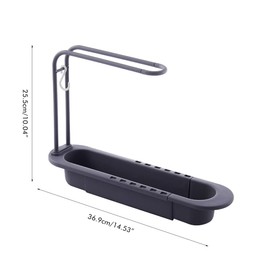 Sponge Holder Sink Organizer, Telescopic Sink Caddy Organizer Drain Holder Faucet Storage for Kitchen, Expandable Drain Basket Holder