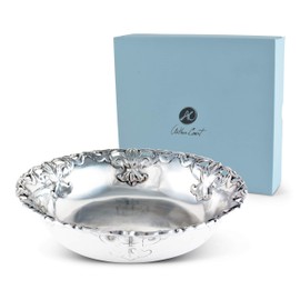 Arthur Court Designs Aluminum Metal Fleur-De-Lis Round Serving Bowl 12 inch Diameter x 3 inch Tall