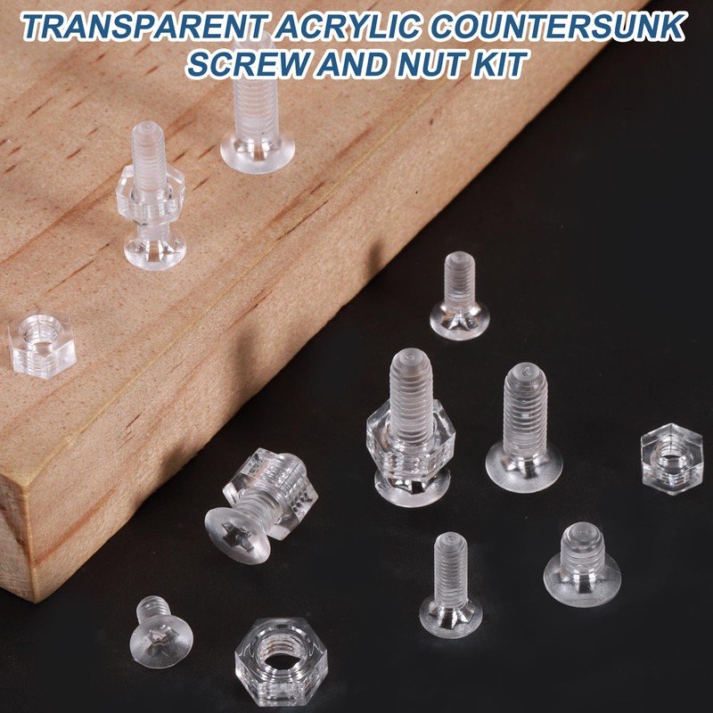 sourcing map 20Pcs M3x15mm PC Clear Cross-recessed Countersunk Screws and
