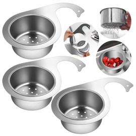 Stainless Steel Swan Shape Strainer Basket for Sink, Pack of 3 Multi-Functional Drain Basket, Corner Strainer Basket for Sink, Stainless Steel Sink Strainer Basket for Filtering Kitchen Waste (Silver)