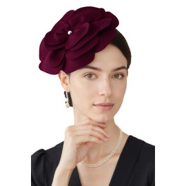 BABEYOND Fascinators Hats for Women - Tea Party Kentucky Fascinator Elegant Derby Hat Flower Church Headpiece with Pearl
