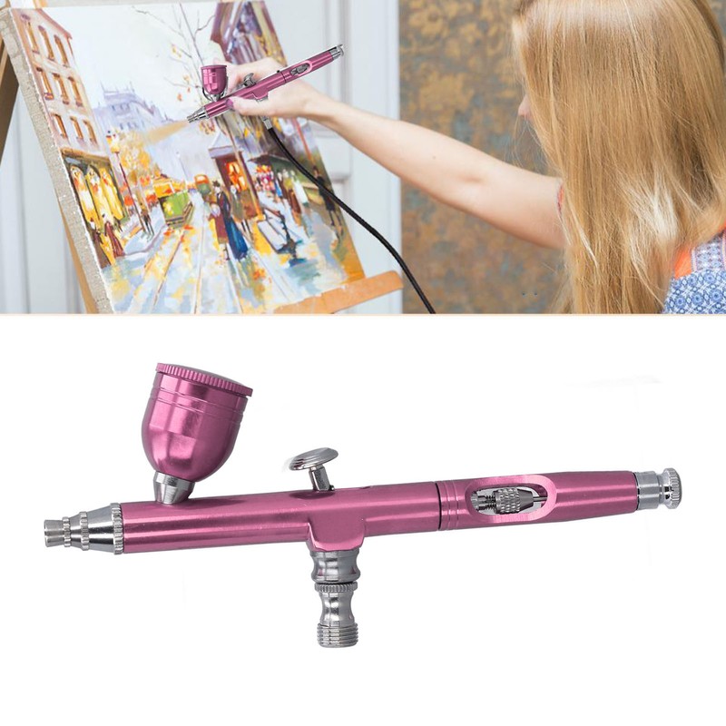Airbrush Gun Pink 0.3mm Diameter Nozzles Portable Air Brush Painting