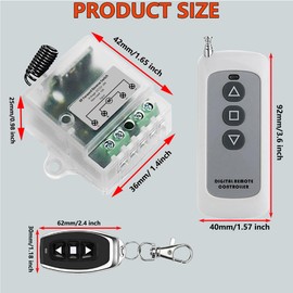 Forward Reverse Switch Working Voltage DC12V to 24V,Linear Actuator 12v Remote Switch of Current Rating 10A,Remote Control Distance165 ft,for Linear Actuator,Winch Solenoid Relay Contactor(White)