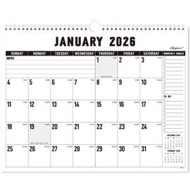 2026 Wall Calendar - 2026 Calendar, 15" x 11.5" January.2026 - December.2026, 2026 wall calendar 12 month, Win-Wire Binding + Hanging Hook + Thick Paper + Julian Dates - Classic