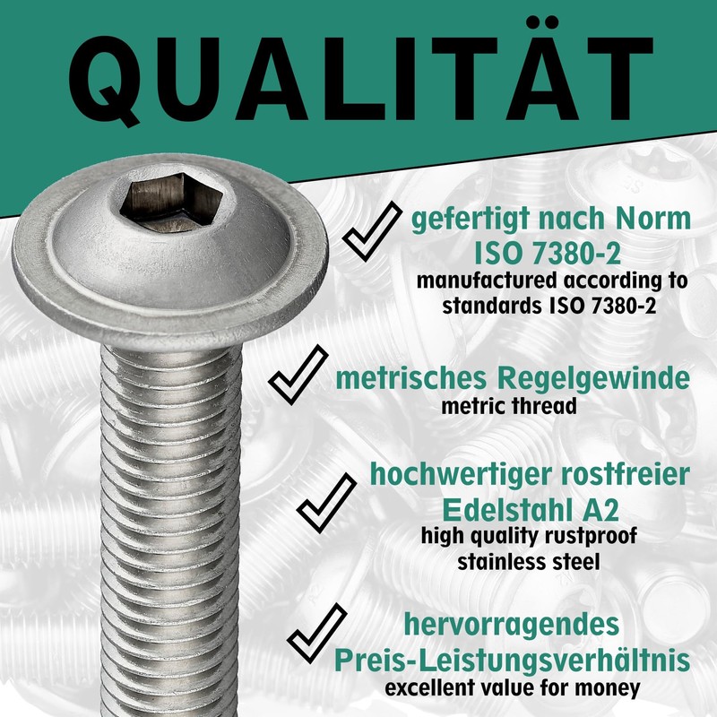 Rounded Head Screw with Flange and Hexagon Socket (ISK) According