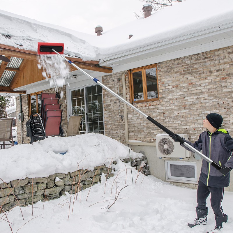 SHINMING Snow Rakes Roof Rake, 5-12 Ft Extendable (Up to