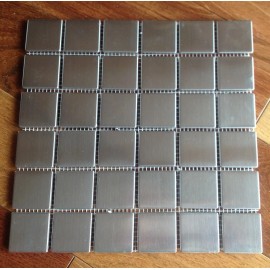Unbranded 10 sqft 2" x 2" Stainless Steel Brushed Metal Tile - 10 -12"x12" sheets per item