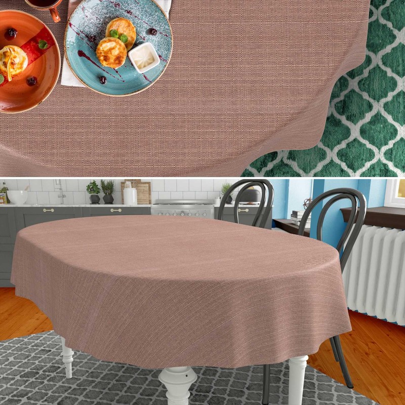 Fabric Tablecloth, Textile Table Linen, Cotton Polyester, Washable, Plain Ornamental