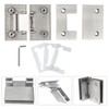 Cokritsm 2Pack Silver Glass Shower Door Hinges 180 Degrees Door