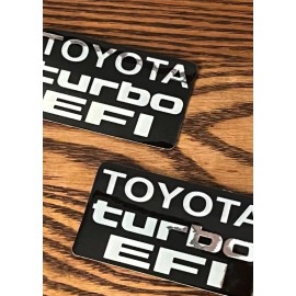 Toyota 2pc Toyota turbo EFI  Pickup Truck Emblem badge overlay 1985,1986,1987