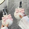 Hosoncovy Bow Ceramic Liquid Soap Dispenser with Pump,Round Pump Bottle