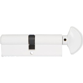 Rockwell Security 360 Degree Solid Brass Euro Profile Cylinder in White Finish for 2-3/8" Thick Door (90mm)